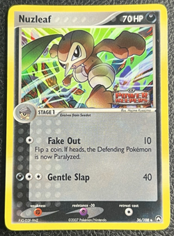 Nuzleaf 36/108 Power Keepers Reverse Holo STAMPED Uncommon Pokemon TCG Card - Image 1