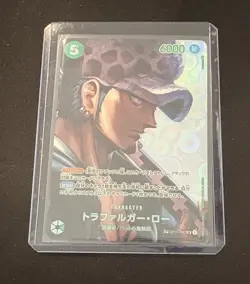 ONE PIECE TCG TRAFALGAR LAW OP01-047 SR SP JAPANESE FOIL HOLO CARD MANGA ART - Image 1