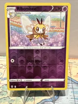 Pokemon TCG Ribombee Evolving Skies Reverse Holo Uncommon Card 079/203 - Image 1