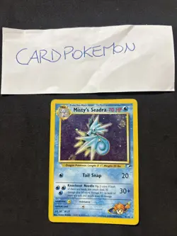 Pokemon Card Misty's Seadra 9/132 Gym Heroes- Swirl-Eng-Holo-Exc! - Image 1