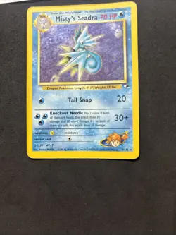 Pokemon Card Misty's Seadra 9/132 Gym Heroes- Swirl-Eng-Holo-Exc! - Image 3