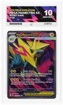 ACE 10 Mega Manectric EX 158/132 Mega Evolution Holo Pokemon Card - Gem Mint - Image 1