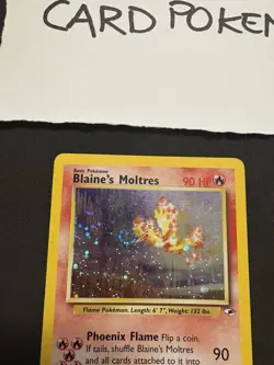 Pokemon Card Blaine's Moltres 1/132 - Gym Heroes - Holo-Swirl-Exc! - Image 2