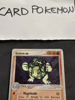 Pokemon Card Golem EX 91/97 EX Dragon-Eng-Holo-Swirl-Good! - Image 2