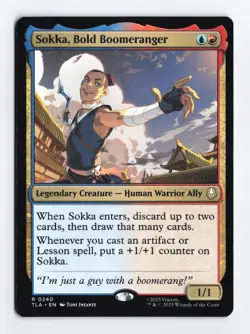 Sokka, Bold Boomeranger #240 Rare - MTG Avatar TLA PACK FRESH - Image 1