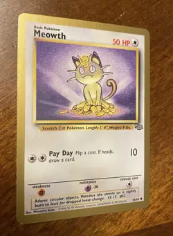 1999 Pokemon Jungle Gold Border Meowth #56/64 Promo NM SHARP! Fruit Roll Ups - Image 2