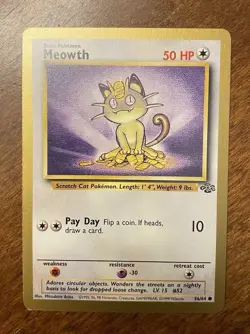 1999 Pokemon Jungle Gold Border Meowth #56/64 Promo NM SHARP! Fruit Roll Ups - Image 4