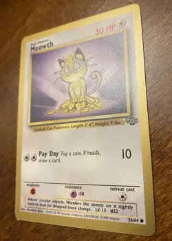 1999 Pokemon Jungle Gold Border Meowth #56/64 Promo NM SHARP! Fruit Roll Ups - Image 5