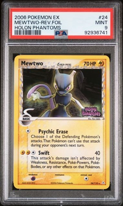 Pokemon Mewtwo EX Holon Phantoms Reverse Holo Rare! Low Pop #24 PSA 9 Mint - Image 1