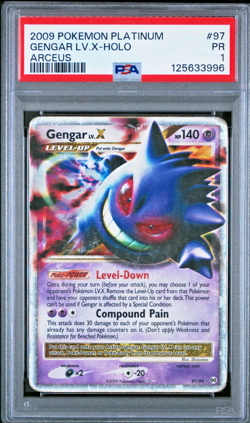PSA 1 PR 2009 Pokemon Platinum Arceus Gengar Lv.X Holo Foil Rare 97/99 - Image 1