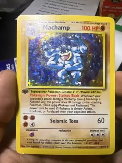 Pokemon TCG Machamp Holo Rare 1st Edition Base Set - Image 1
