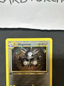 Pokemon Magneton 10/64 Rare Holo 1st Edition Neo Revelation WOTC English - Image 3