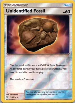 Pokemon TCG Unidentified Fossil 210/236 Unified Minds Reverse NM - Image 1