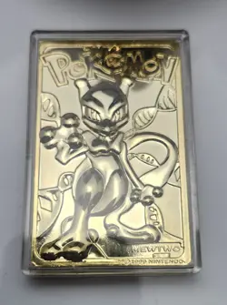 1999 Burger King Limited Edition 23K Gold-Plated Mewtwo Pokemon Card - Image 2