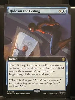 Hide on the Ceiling EXTENDED #249 NM/M MTG Spiderman Magic Card Blue Rare - Image 1