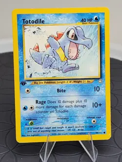 First Edition Pokemon Card Totodile Neo Genesis 80/111 Near Mint Condition - Image 1