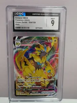 Pokemon TCG Zeraora VMAX 054/159 Crown Zenith CGC MINT 9 Graded Card Holo - Image 1