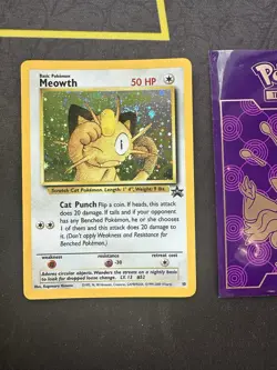 Pokemon Card Meowth No # 10 Black Star Promo Holo Rare 2000 GB stamp 076💎NM💎 - Image 1