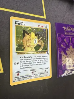 Pokemon Card Meowth No # 10 Black Star Promo Holo Rare 2000 GB stamp 076💎NM💎 - Image 2