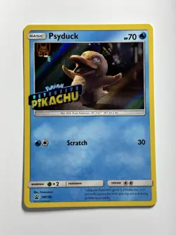 Stamped Psyduck SM199 Detective Pikachu Promo Holo Rare Pokemon Card TCG NM - Image 1