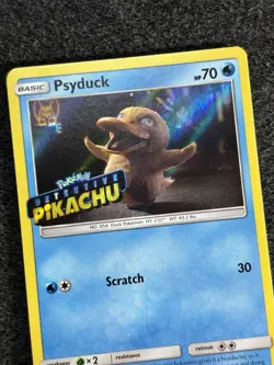 Stamped Psyduck SM199 Detective Pikachu Promo Holo Rare Pokemon Card TCG NM - Image 5