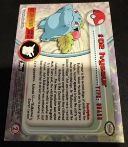 1999 Topps Pokemon Black Logo TV Animation Edition Series 1 Ivysaur Card #2 - Image 3