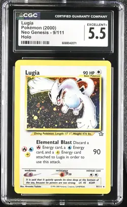 CGC 5.5 Lugia 2000 Neo Genesis 9/111 Holo Pokemon Card - Image 1