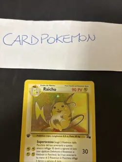 Pokemon Card Raichu 14/62 1St - Fossil -ita-Holo-swirl-exc! - Image 2