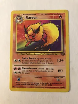 Flareon 19/64 1999 Jungle Set Pokemon Card WOTC Vintage Non Holo Rare - Image 1
