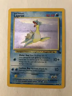 Lapras - 10/62 - Pokemon Fossil Unlimited Holo Rare Card WotC - Image 1