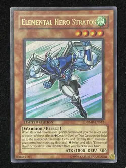 YUGIOH ELEMENTAL HERO STRATOS ULTRA RARE GOOD CONDITION JUMP-EN012 - Image 1