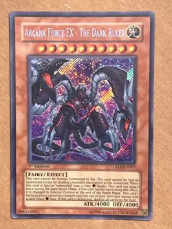 yugioh LODT-EN017 Arcana Force EX - The Dark Ruler Secret Rare 1st Ed near mint - Image 1
