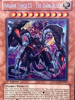 yugioh LODT-EN017 Arcana Force EX - The Dark Ruler Secret Rare 1st Ed near mint - Image 2