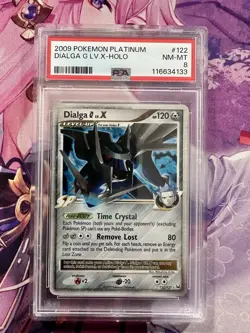 2009 Pokemon Platinum Dialga G LV. X Holo Card 122/127 PSA 8 - Image 1