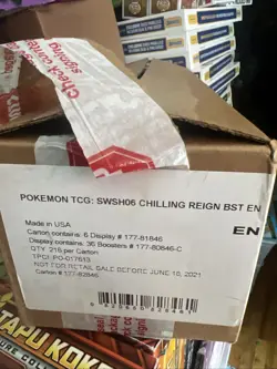 Pokemon Chilling Reign EMPTY Booster Box case No Cards - Display case Only - Image 1