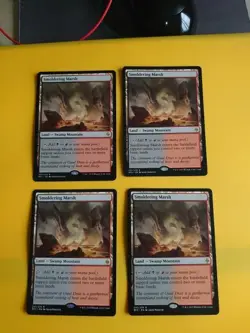 Smoldering Marsh. Playset Magic the Gathering 4 Card. BFZ swamp mountain - Image 1