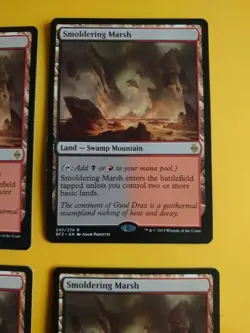 Smoldering Marsh. Playset Magic the Gathering 4 Card. BFZ swamp mountain - Image 3