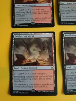 Smoldering Marsh. Playset Magic the Gathering 4 Card. BFZ swamp mountain - Image 5