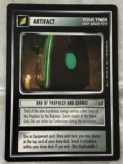 Star Trek CCG 1E Dominion ORB OF PROPHECY AND CHANGE Card NEVER PLAYED - Image 1