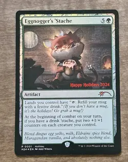MtG Holiday Promos WPN EGGNOGGER'S STACHE NM 2024 - Image 1