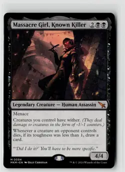 MTG Murders At Karlov Manor Massacre Girl, Known Killer x1 NM Mythic - Image 1