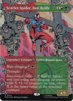 Scarlet Spider, Ben Reilly (Borderless) R Marvel's Spider-Man 214 NM Foil MTG - Image 1