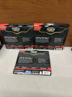 LOT OF 3 Pokemon TCG Paldean Fates Tech Sticker Collection Blister Pack Sets - Image 2