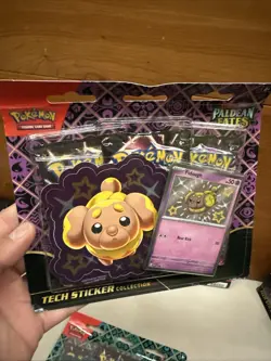 LOT OF 3 Pokemon TCG Paldean Fates Tech Sticker Collection Blister Pack Sets - Image 4