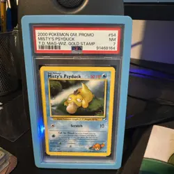 PSA 7 Misty's Psyduck Gold Wizard Stamp #54 2000 Pokemon Game Promo - Image 1