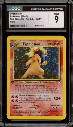 Pokemon Typhlosion Neo Genesis 1st Edition Holo Rare #17 CGC 9 Mint - Image 1