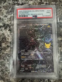 Pokemon TCG ZEKROM FA CELEBRATIONS CLASSIC COLLECTION BLACK WHITE #114 PSA 9 - Image 1