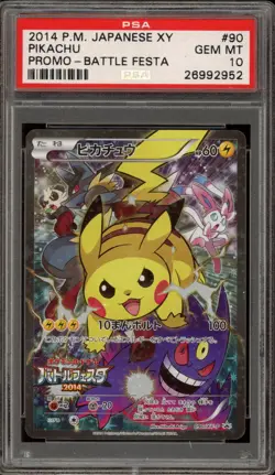 Pokemon Pikachu '14 Battle Festa Japanese Full Art Promo 090/XY-P PSA 10 - Image 1