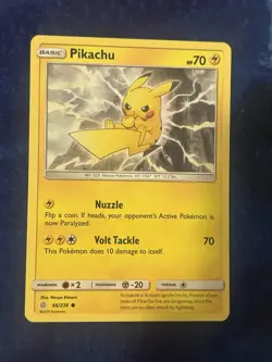 Pokemon Pikachu Common # 66/236 - Sun & Moon Cosmic Eclipse - LP - Image 1