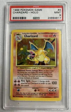 1999 Pokemon Game Charizard Base Set Hologram 4/102 PSA 9 Mint #24894817 - Image 1